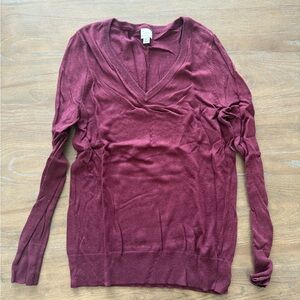 Fitted v neck sweater